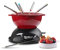 Artestia Cast Iron Cheese Fondue Set 11-Piece with Adjustable Burner, 6 Colored Forks, 5-Cup Red Pot for Cheese, Chocolate, Caramel, Meat – Family Size 4-6 Persons