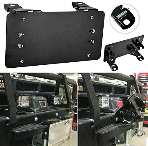 BESTEU Cadre de plaque d'immatriculation Accessoires de voiture Support de fixation de remplacement de treuil de véhicule