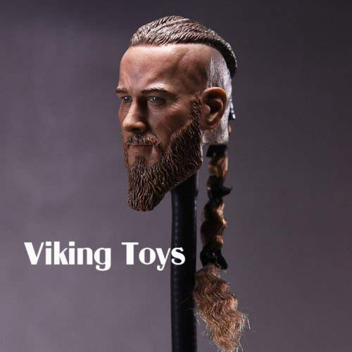 ZSMD 1/6 Male Sculpt Model Vikings Braid Ancient Solider Head Carving Model F/Figure