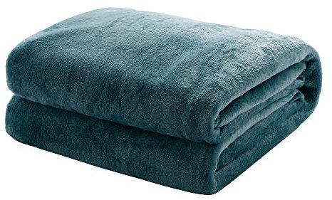 Mixibaby Kuscheldecke Flauschige extra weich & warm Wohndecke Flanell Fleecedecke, Falten beständig/Anti-verfärben als Sofadecke oder Bettüberwurf, Größe:220 cm x 240 cm, Farbe:Teal