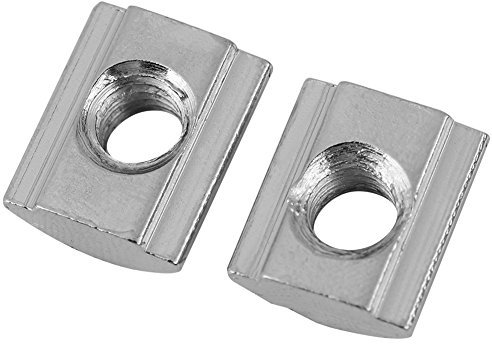 50pcs Tuercas de Ranura en T Tuercas de Corredera en T deslizantes de Acero al Carbono Recubiertas de Níquel para Accesorios de Perfil de Aluminio(EU20-M5)