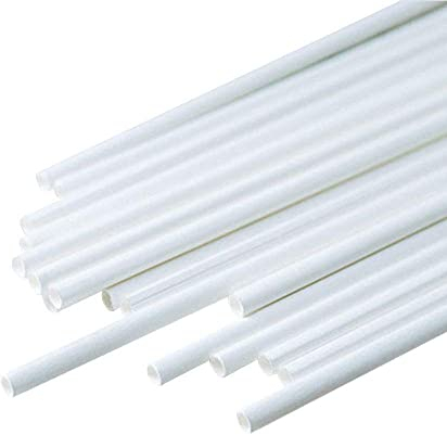BIOZOYG Pailles en papier 20 cm paille 5 mm Ø I paille biodégradable I pailles blanches roulées verticalement I pailles de fête pour cocktails I pailles en papier 250 pièces
