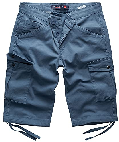 Rock Creek Herren Cargo Shorts Chinoshorts Kurze Hose Short Cargoshorts Sommer Kurzehose Sommerhose Bermudas Stretch Short RC-393 Blau W36