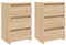 vidaXL 2X Nachttisch mit 3 Schubladen Nachtschrank Nachtkonsole Nachtkommode Schlafzimmer Schrank Kommode Sonoma-Eiche 40x35x62,5cm Holzwerkstoff