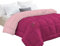 Trapunta Invernale Tinta Unita Double Face Matrimoniale Imbottita 350 gr/mq Piumone Caldo Letto 2 Piazze 260x260 cm Bicolore Rosa Fucsia Mod. J