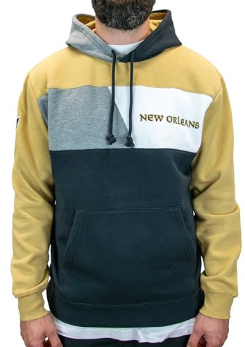 Mitchell & Ness NFL Color Blocked Fleece Hoodie - New Orleans Saints