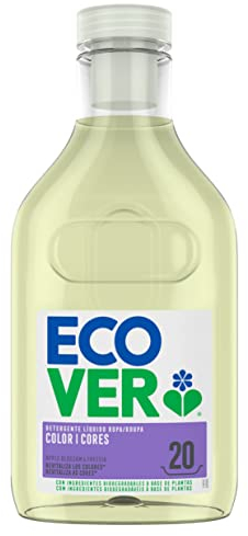 Ecover Detergente líquido para lavadora ecológico - Detergente para ropa de color, Fragancia Honeysucke - Jazmin, Formato, 20 lavados, Multicolor, 1 L (Paquete de 1)