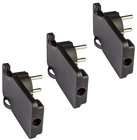 POLYPOOL - PP0454.13 Fiche SPAZIOZERO 16A 2P+T standard Schuko, sortie de câble à 90° - Kit 3 fiches de couleur noire