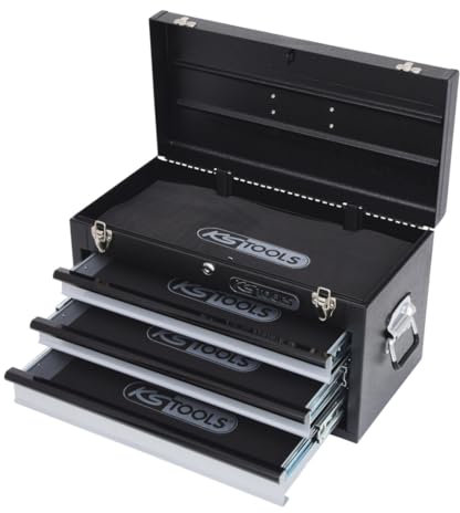 KS Tools | Werkzeugtruhe mit 3 Schubladen | LxBxH 520 x 260 x 302 mm | schwarz