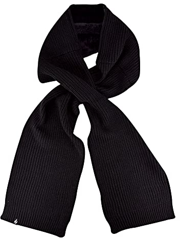 HEAT HOLDERS Herren Weich Unifarben Schal Fleece Bequem und Winddicht Flauschig Thermoschals für Winter (Einheitsgröße, Schwarz)