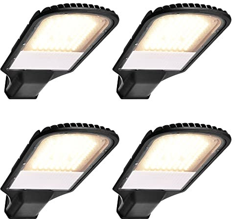 max K O M F O R T LED Straßenlampe Straßenleuchte 4er Pack Straßenlaterne Straßenbeleuchtung Parkplatzbeleuchtung Hochleuchte 70W 4000K neutralweiß IP65 4500lm