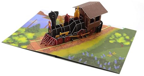 3D Pop Up Dampfzug Karte für alle Gelegenheiten, Handgefertigte Karte, Dampfmaschine Geburtstagskarte, Grußkarte, Dankeskarte, Gesch ftswunschkarte, Dankeskarte, Genesung bald