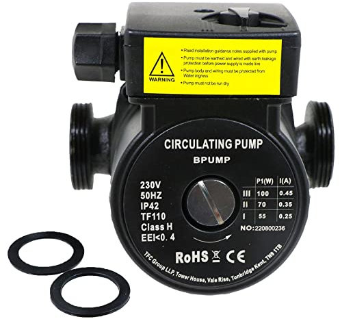 SPARES2GO Boiler Circulating Pump Compatible with Grundfos UPS2 UPS3 15-50 15-60 Central Heating (130mm, 230V)