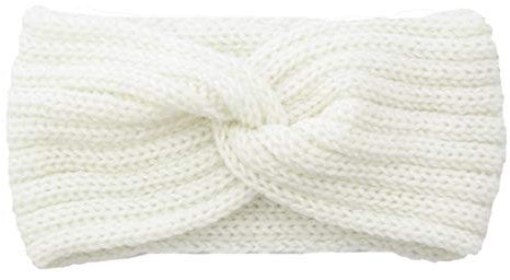 Haarbinder mit Haarreifen Winter Women Cable wärmer weiches Ohr Stretch Headband Stirnband Wolle (White, One Size)