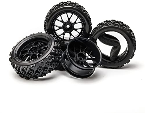 Pxyelec 4PCS RC Autoreifen, 1:10 Skala RC Reifen Felgen für RC Off-Road und Drift RC Autos