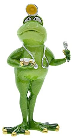 Queemie® Lustige Zahnarzt-Frosch-Figur, stehende Pose, Frosch-Arzt-Skulptur, Statue, personalisierte Tiere, Maskottchen, Frösche, Harzhandwerk, Sammelfiguren für Zuhause, Büro, Schreibtischdekoration