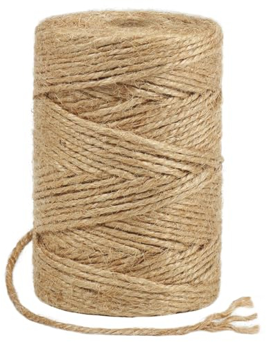 Tenn Well Jute-Gartenschnur, 100 m, 3 mm, robuste Jute-Schnur für Pflanzen, Gartenarbeit, Basteln, Geschenkverpackungen, Bündeln, Urlaubsdekorationen