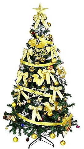 SOVORM Pop-Up-Weihnachtsbaum mit Ständer, zusammenklappbarer künstlicher Weihnachtsbaum aus grünem Lametta für Feiertage, Weihnachten, Weihnachtsbaum (gelb) The New
