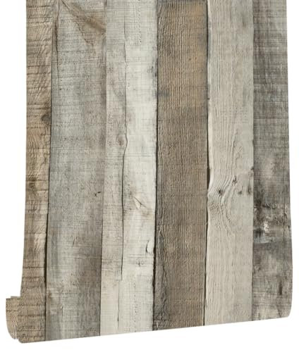myforHD Papier peint autocollant, aspect bois, autocollant, vintage, décoratif, pour meubles, porte murale, imperméable