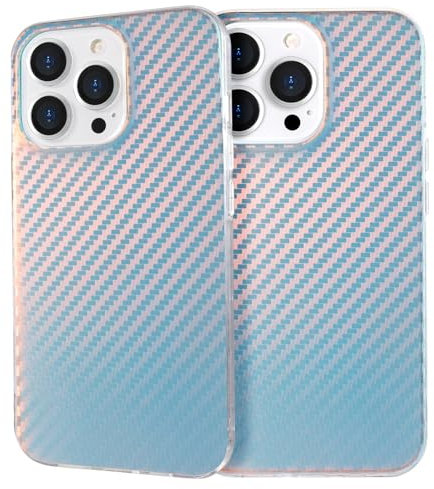 GANGANPRO Compatible with iPhone 13 Pro Phone Case Laser Fluorescent Iridescent Holographic Gradient TPU Bumper PC Back Slim Shockproof Cover 6.1 Inch
