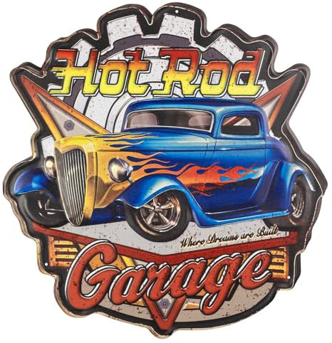Moritz Blechschild 48 x 50 cm Hot Rod Garage Oldtimer Auto Deko Metallschild Retro Vintage Retro Sprüche lustig
