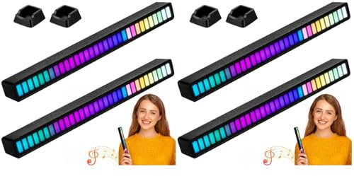 HOMSFOU 4 Stück Lampe Lichtstreifen für tv LED-Leuchten für Schlafzimmer Bar LED- für Schlafzimmer RGB- Stimmenkontrolle Umgebungslicht Beleuchtung Acryl