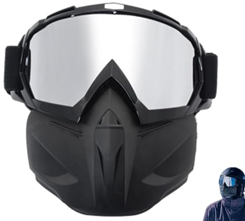 Snow Mask, SnowMask Goggles, Snow Ski MaskGoggles, SnowSki MaskFull Face Mask, Windproof Anti-Fog Protective Detachable(E)