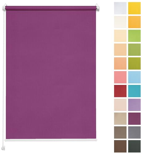 Rettika Sichtschutz Rollo ohne Bohren - Violett, Breite: 55cm, Höhe 150 - Rollos für Fenster ohne Bohren, Fenster rollos für innen, Jalousien zum Klemmen, Klemmrollo