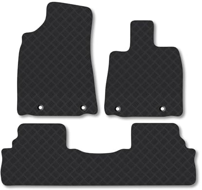 LEXUS RX450H (2013-2016) Rubber Car Mats Accessories Tailored Fit Compatible Accessory Waterproof Protection Non-Slip Floor Mats Full Coverage Durable Front Rear Set Coverage with Clips