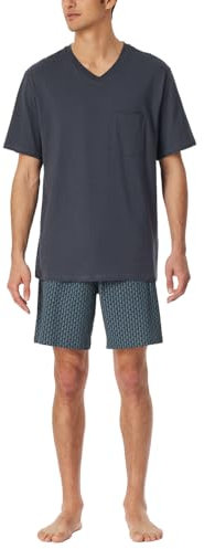 Schiesser Herren Schlafanzug kurz V-Ausschnitt - Nightwear Set, Navy_181155, 48