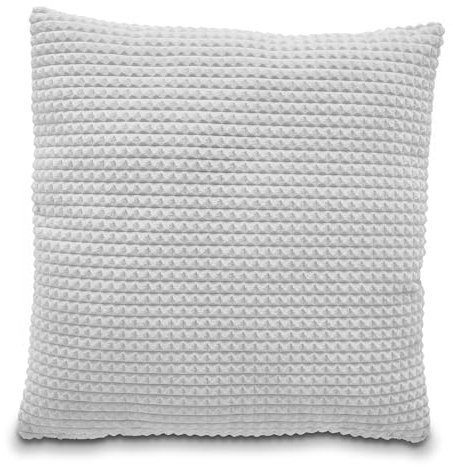 Como Dekokissen Sofakissen 70 x 70 cm mit Wabenoptik Silbergrau, 100% Polyester, Kissenbezug abnehmbar inkl. Kissen - Bodenkissen Kuschelkissen Zierkissen für Wohnzimmer Schlafzimmer