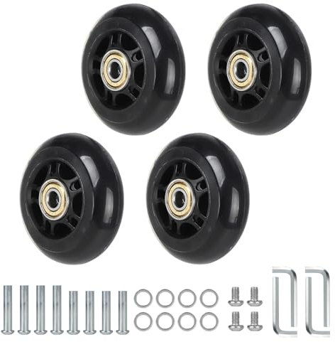 CPROSP 4tlg Ersatzrollen für Koffer 70 * 24mm, Ersatzrollen für Gepäck, Kofferrollen Ersatzrollen Gummi, Luggage/Suitcase Replacement Wheels für Trolleys