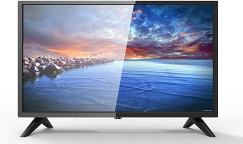 CRUA VIDAA Smart TV,24 Zoll (60 cm) TV,1366x768 HD Fernseher,Power Input 100-240V/LED Fernseher mit HDMI/USB/AV IN/Kompakt und Smart für Ihr Zuhause,Schwarz