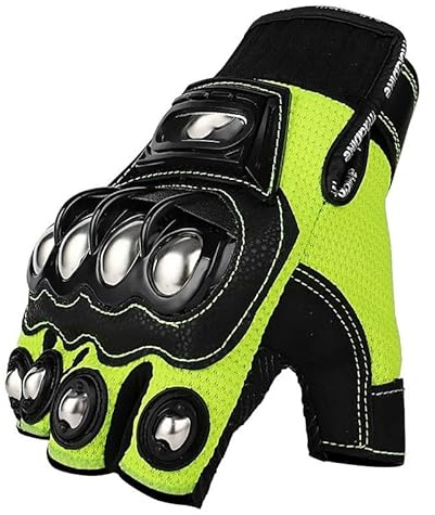 LSHIJI Guanti Moto Guanti da motociclista unisex da uomo e da donna, estivi, traspiranti, protettivi, a mezze dita, sportivi, da motociclista Guanti Da Moto
