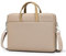 FUNSEED Sac à bandoulière pour ordinateur portable de 14 et 15 pour homme et femme, grande capacité, couleur unie, imperméable, en polyester, beige, 15.6 in