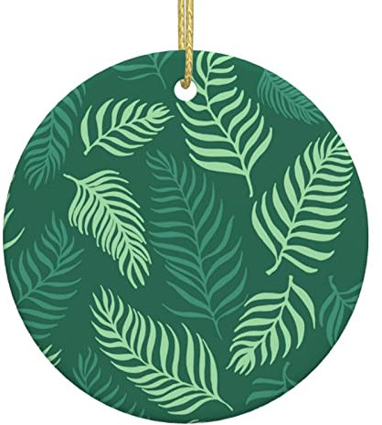 Ornements De Noël Feuilles De Dypsis De Palmier Déco Festive À Suspendre Créatif Décorations d'arbre De Noël en Céramique avec Corde Décorations Noël Sapin Pendentifs, 1 Piece