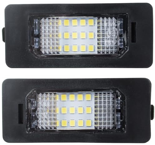 M MODECAR - Kompatibel mit BMW E39 E60 E61 E82 E88 E90 E91 E92 E93 X5 E70 X6 E71 E72 LED-Kennzeichenbeleuchtung 2 Stück Set für 63267193293,