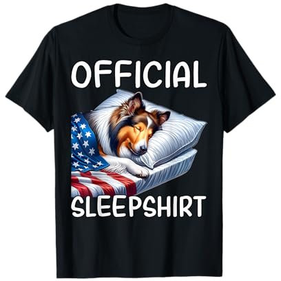 Collie Pyjama Herren Damen Langhaar Collie T-Shirt