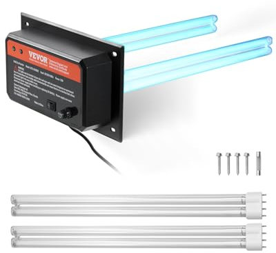 VEVOR HVAC-Luftreiniger für das ganze Haus, 72 W, 258 mm, UV-UVC-Licht im Kanal für Klimaanlagenkanäle, Luftwäscher mit 2 Ersatzbirnen, HVAC-UV-Lampen, Air-Purifier für Klimaanlagen