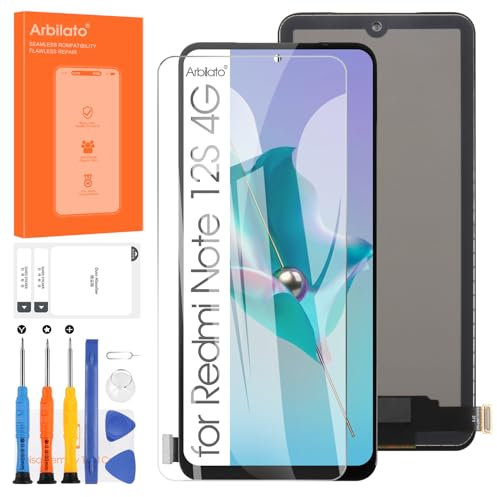 Arbilato - Pantalla LCD para Xiaomi Redmi Note 12S 4G, LCD Display Touch Screen Assembly con kit de reparación (Negro)