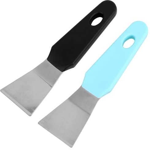 Gosknor 2stk 3D Drucker Spachtel, 14x4cm Edelstahl-Entfernungswerkzeug Zubehör mit Komfortablem Griff für Müheloses Ablösen von Modellen (Blau, Schwarz)