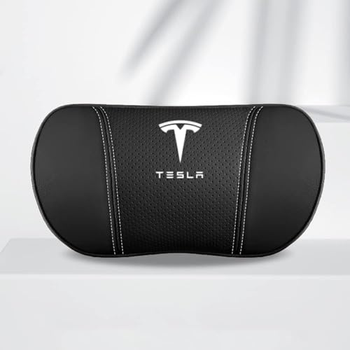 TYUIGHF Auto Nackenkissen für Kopfstütze, für Tesla Model 3 Model Y Model S Model X Auto Kopfstütze Kissen Memory Foam,Kopfkissen für Autositz Komfortabel, Atmungsaktiv,Black