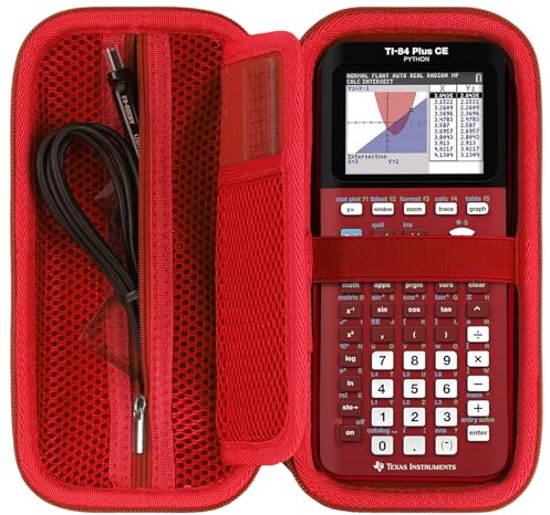 RIYADAone Hard Case Compatible with Texas Instruments TI-84 PLUS CE/TI-Nspire CX II/TI-Nspire CX II CAS/TI-83 Plus/TI-84 Plus/TI-89 Titanium/TI-82/TI-86 Graphical Calculator (Red)