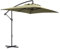 Outsunny Ombrellone Decentrato 3x2 m con Prese d'Aria, Base a Croce e Manovella, Ombrellone da Giardino in Acciaio e Poliestere 160 g/㎡, Protezione UV, per Terrazza e Balcone, Beige