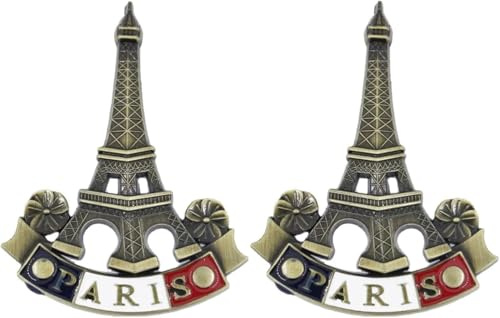 2Pcs 3D Metal Fridge Magnet Eiffel Tower Paris France Souvenir Gift Decor Refrigerator Magnets, Kitchen Accessories