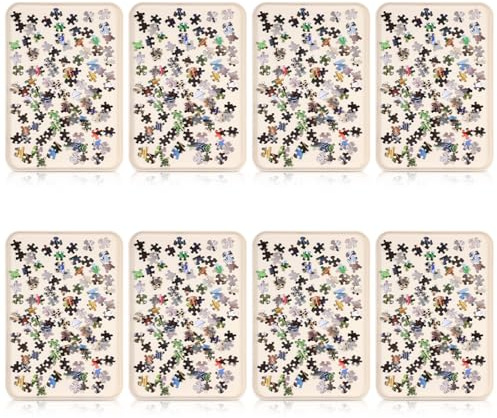 LOYIM 8 Pcs 15'' x 10.5' Extra Large Puzzle Sorting Trays Stackable Puzzle Trays for Sorting Piece Sorter Jigsaw Storage Accessory for 2000/3000/5000/6000 Pieces(Beige)