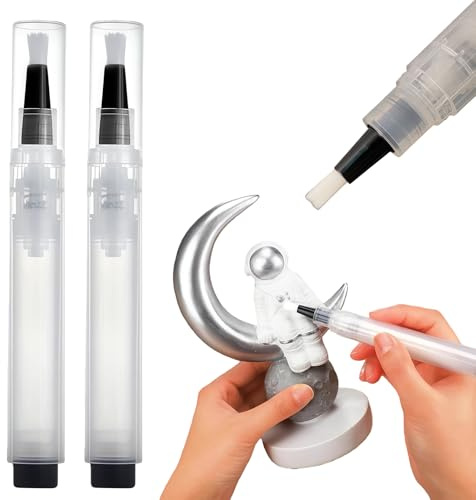 Omeblos Touch Up Paint Pen, Paint Touch Up Pen Refillable for Walls | 2Pcs 6ml Brush Pens, Multifunctional Repairer for Walls Wood Floors Cabinets Windows Doors Fillable Pens