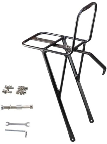 Zasdvn Bike Luggage Rack Front - Bike Pannier Rack - Storage Mount for Bag Travel Dirt Cycling Mountain Biking Cruiser Long-Distance Travel Transport Basket Fork