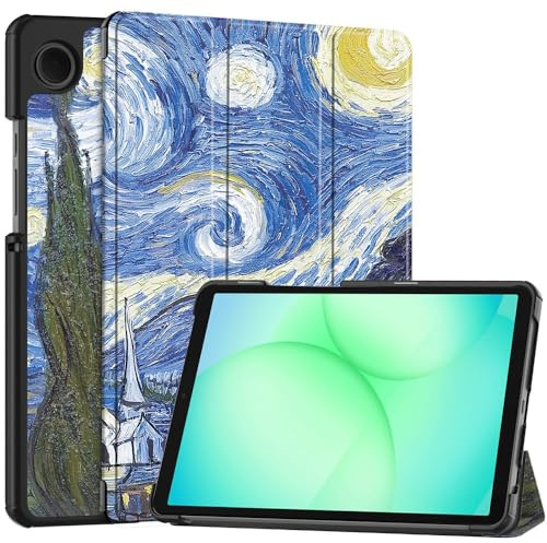 Techsuit für Samsung Galaxy Tab A11 und A9 Hülle mit 360 Schutz, Mikrofaser Innenfutter, Verstellbare Betrachtungswinkel, Schlankes Design, Anti Fingerabdruck, FoldPro Series, PU Leder, Starry Night