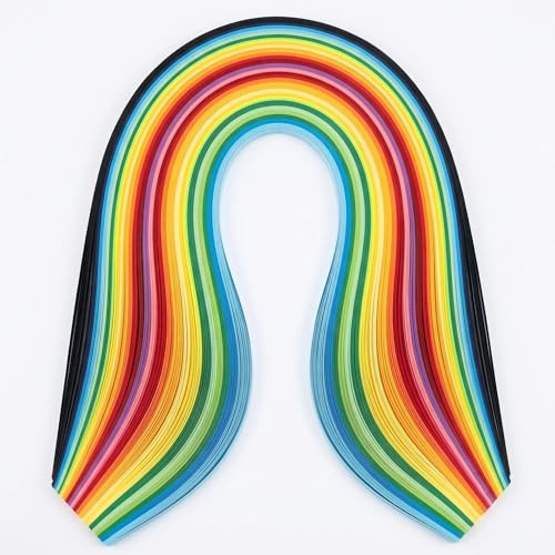 Multi-Color Quilling Paper Strips Kit – 500 Strips, 50 Colours, 5mm Width, 21 (54cm) Length – Colourful Quilling Art Strips for DIY Paper Craft, Card Making & Filigree – for Adults & Beginners